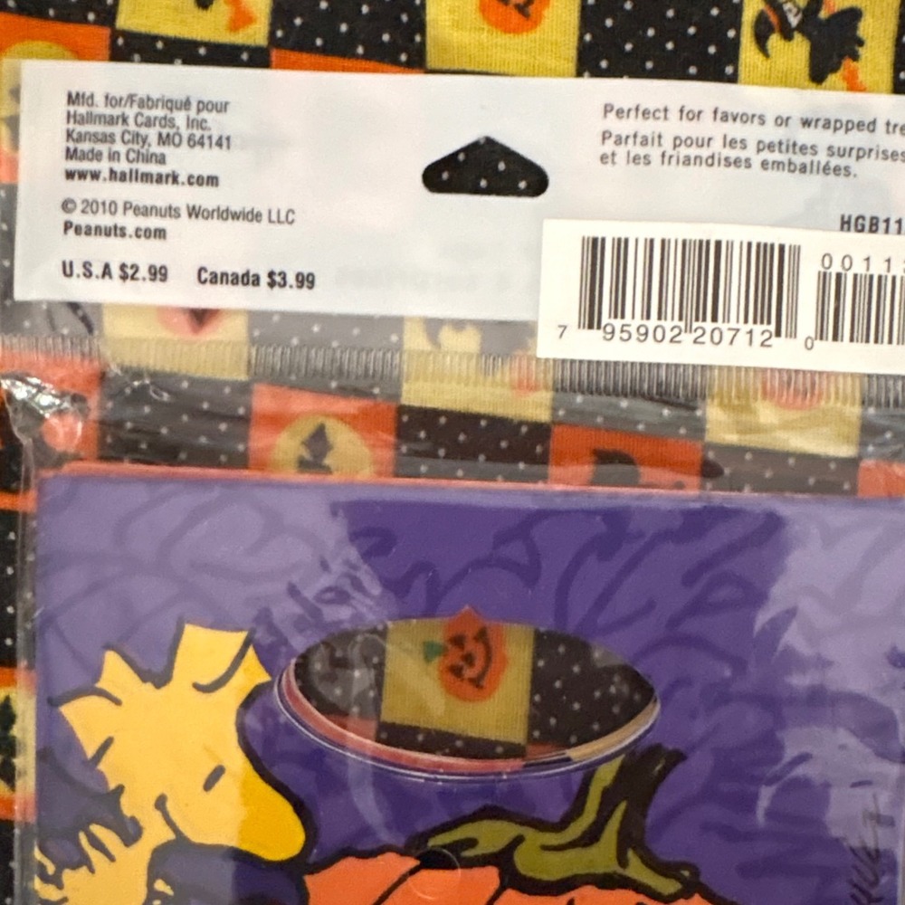 Peanuts Halloween Favor Bags Hallmark Snoopy Witch & Pumpkin (8 total bags) - Picture 6 of 7